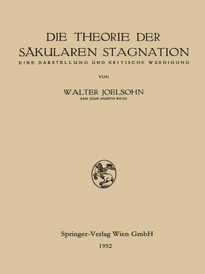 cover image of Die Theorie der Säkularen Stagnation
